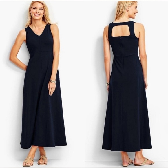 Talbots Dresses & Skirts - Talbots Open Back Jersey Sleeveless Knit Maxi Dress Small